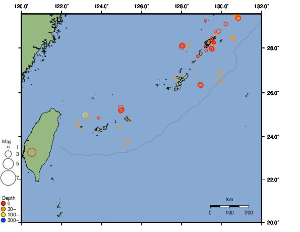 震央分布図
