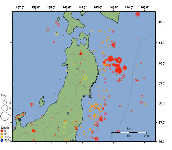 震央分布図