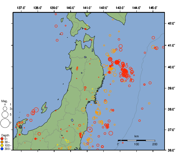 震央分布図