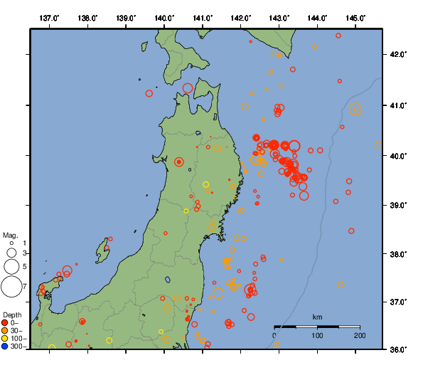 震央分布図