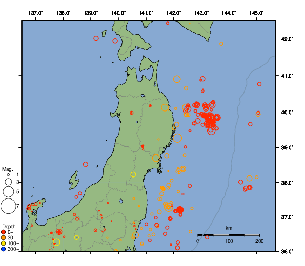 震央分布図