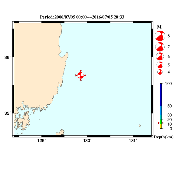 過去に起きた地震のＣＭＴ解