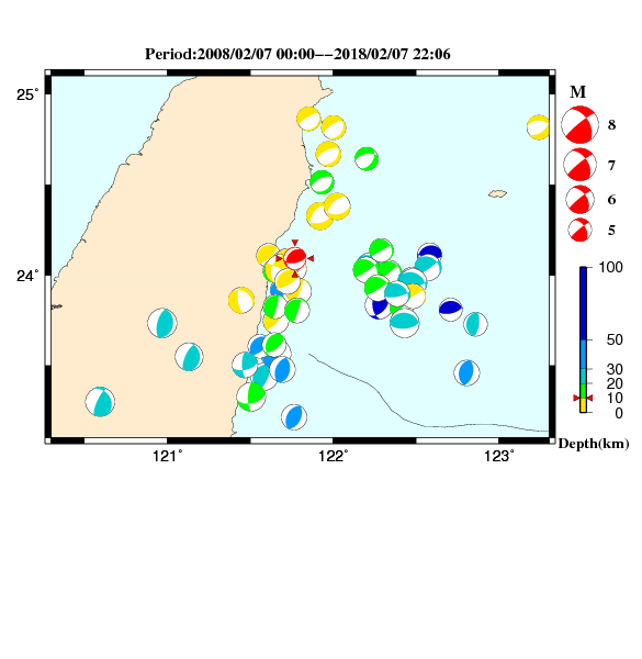 過去に起きた地震のＣＭＴ解