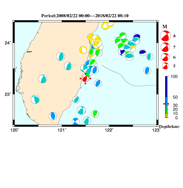 過去に起きた地震のＣＭＴ解