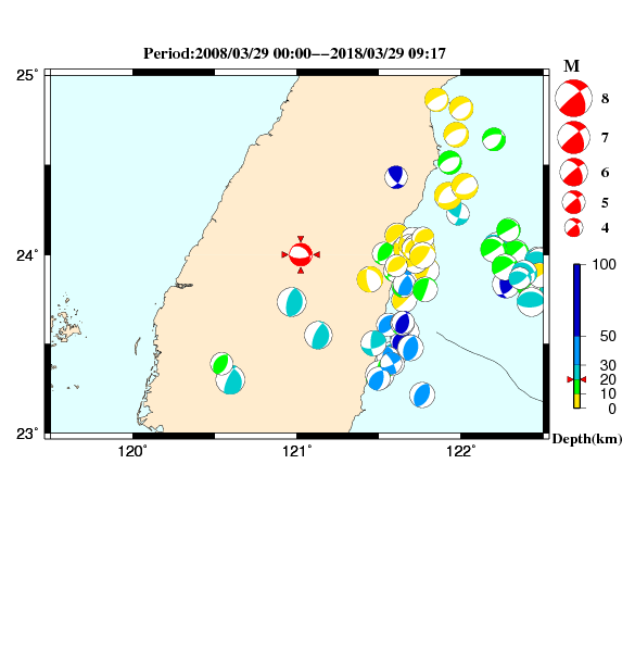 過去に起きた地震のＣＭＴ解