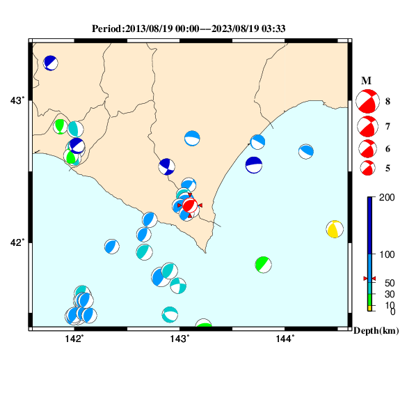 過去に起きた地震のＣＭＴ解