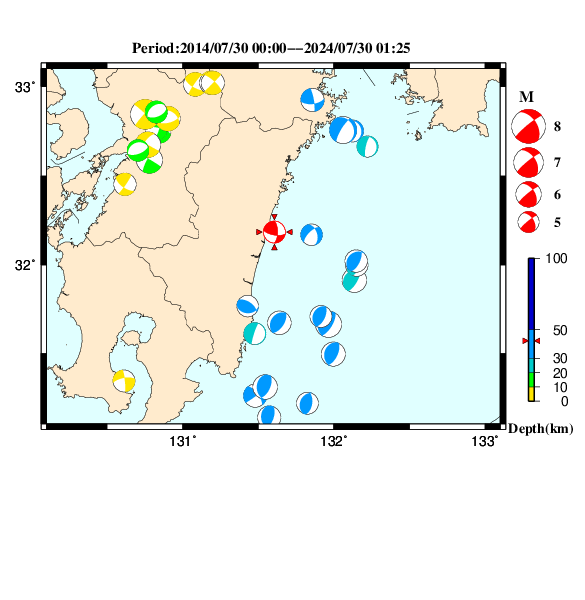 過去に起きた地震のＣＭＴ解