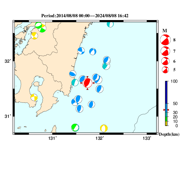 過去に起きた地震のＣＭＴ解