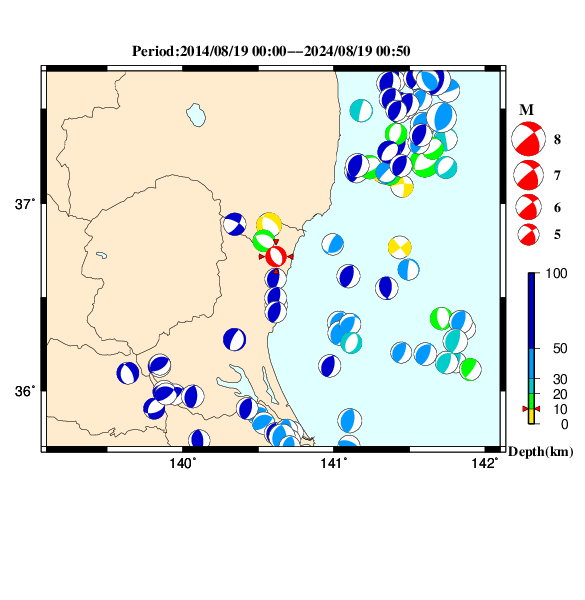 過去に起きた地震のＣＭＴ解