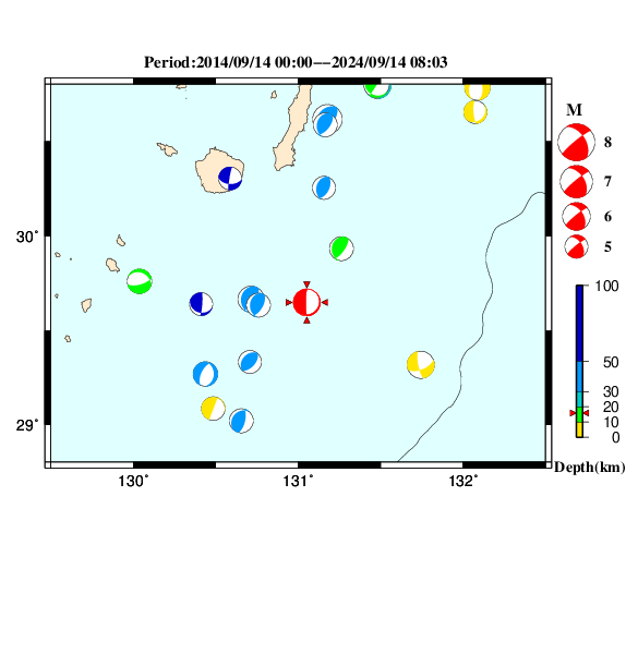 過去に起きた地震のＣＭＴ解