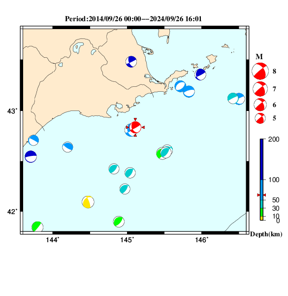 過去に起きた地震のＣＭＴ解