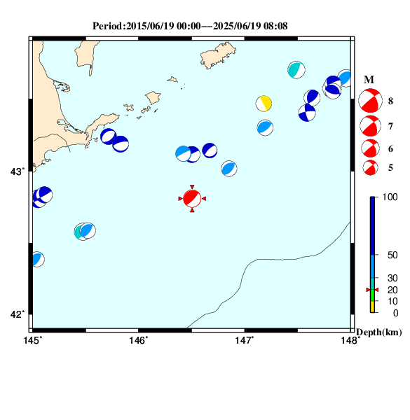 過去に起きた地震のＣＭＴ解