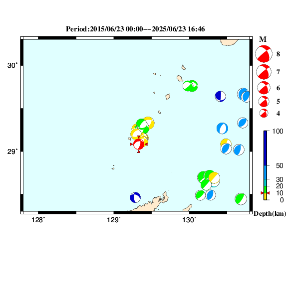 過去に起きた地震のＣＭＴ解