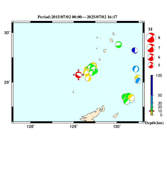 過去に起きた地震のＣＭＴ解