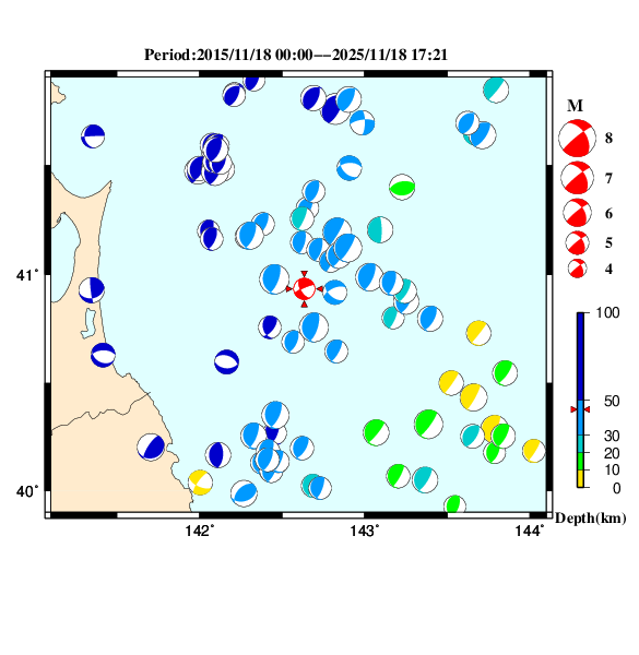 過去に起きた地震のＣＭＴ解