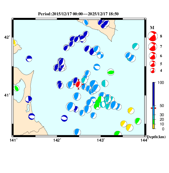 過去に起きた地震のＣＭＴ解