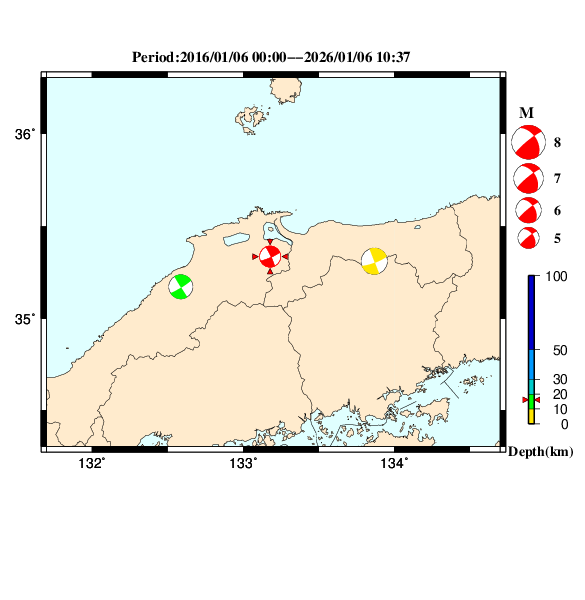 過去に起きた地震のＣＭＴ解