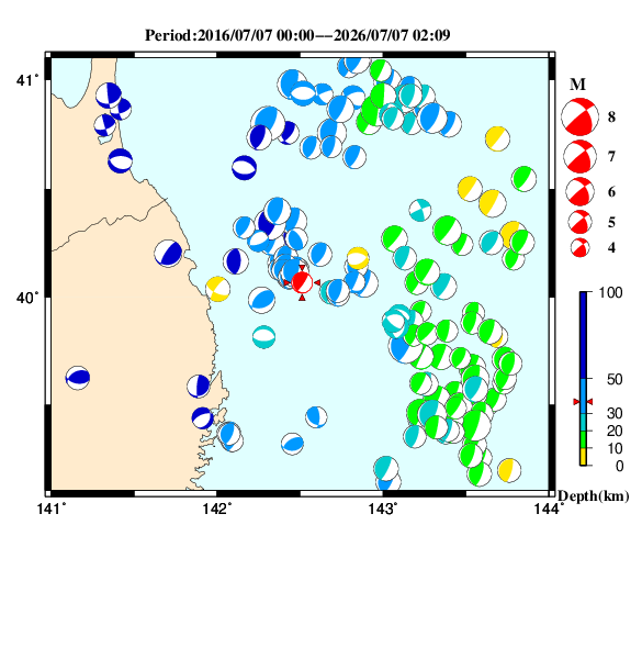 過去に起きた地震のＣＭＴ解