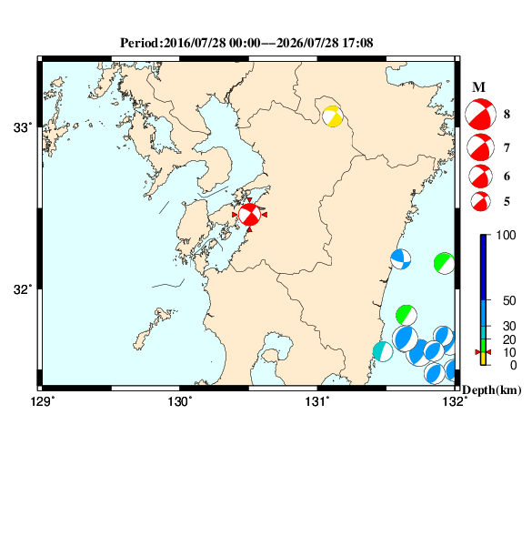 過去に起きた地震のＣＭＴ解