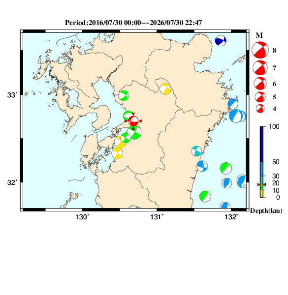 過去に起きた地震のＣＭＴ解