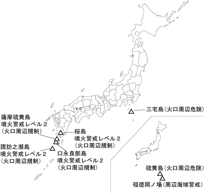 図１ 　噴火警報の火山