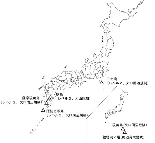 図１ 　噴火警報の火山